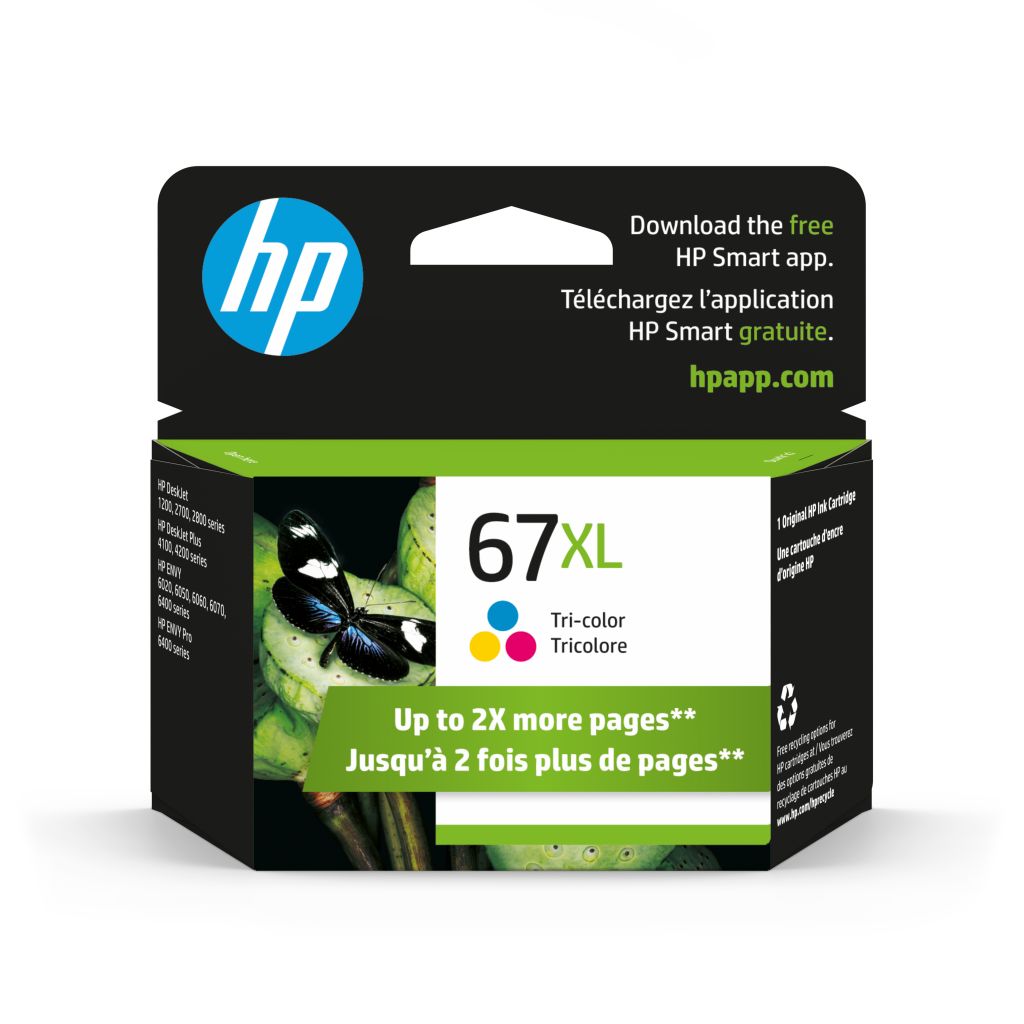 Image Description of "HP 67XL High Yield Tri-color Original Ink Cartridge (3YM58AN)".